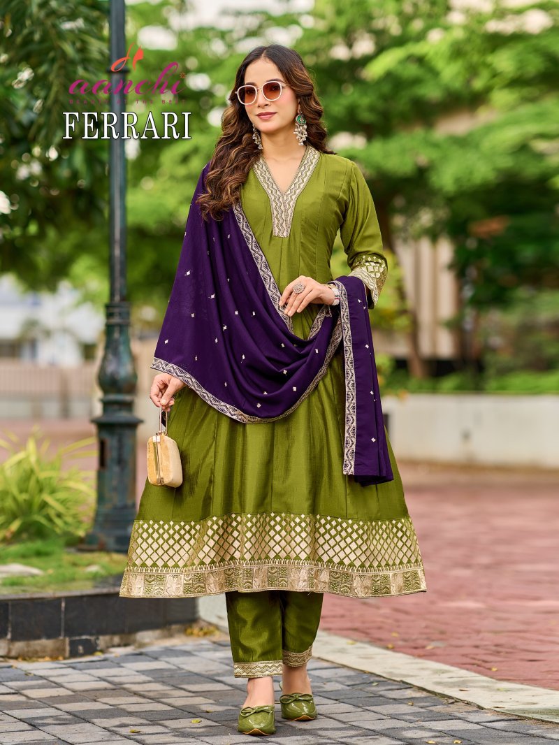 Ferrari By Aanchi Vichitra Silk Anarakali Set